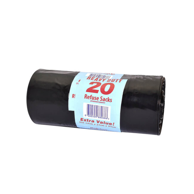 Black Waste Bags (Extra Strong) 20 bags per roll