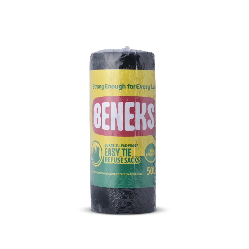 Beneks 50 Ltr tie top 20's bin bags wholesale